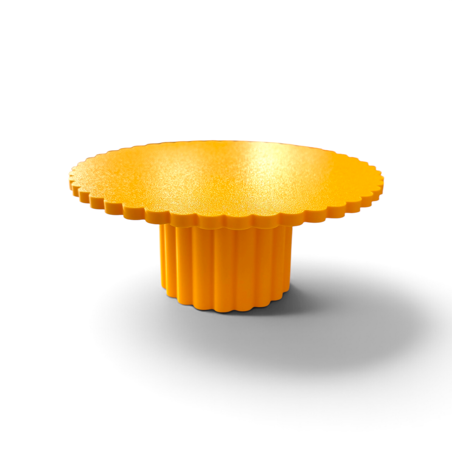 SCALLOPED EDGE CAKE STAND SUNFLOWER YELLOW