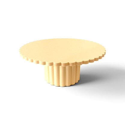 SCALLOPED EDGE CAKE STAND RICH CREAM