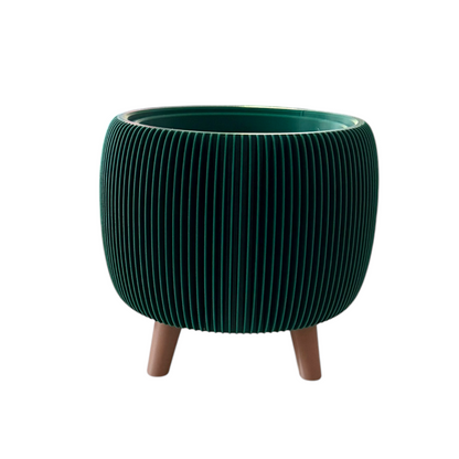 RETRO RIBBED PLANTER WINTER GREEN SATIN LARGE
