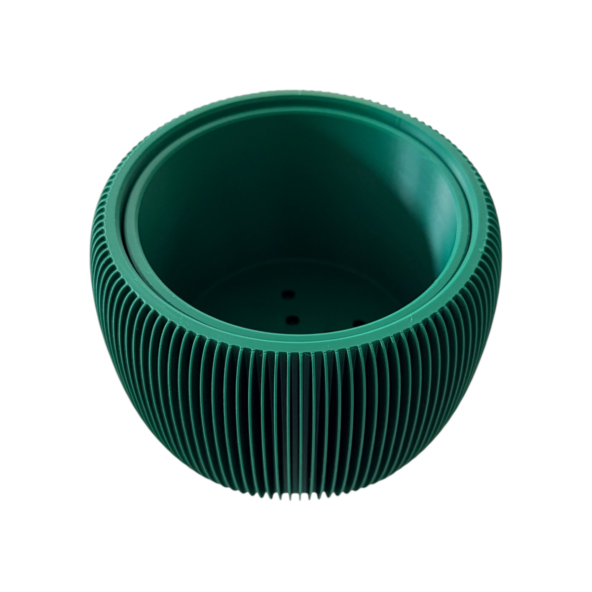 RETRO RIBBED PLANTER WINTER GREEN SATIN LARGE
