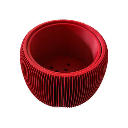 RETRO RIBBED PLANTER MAROON SATIN LARGE