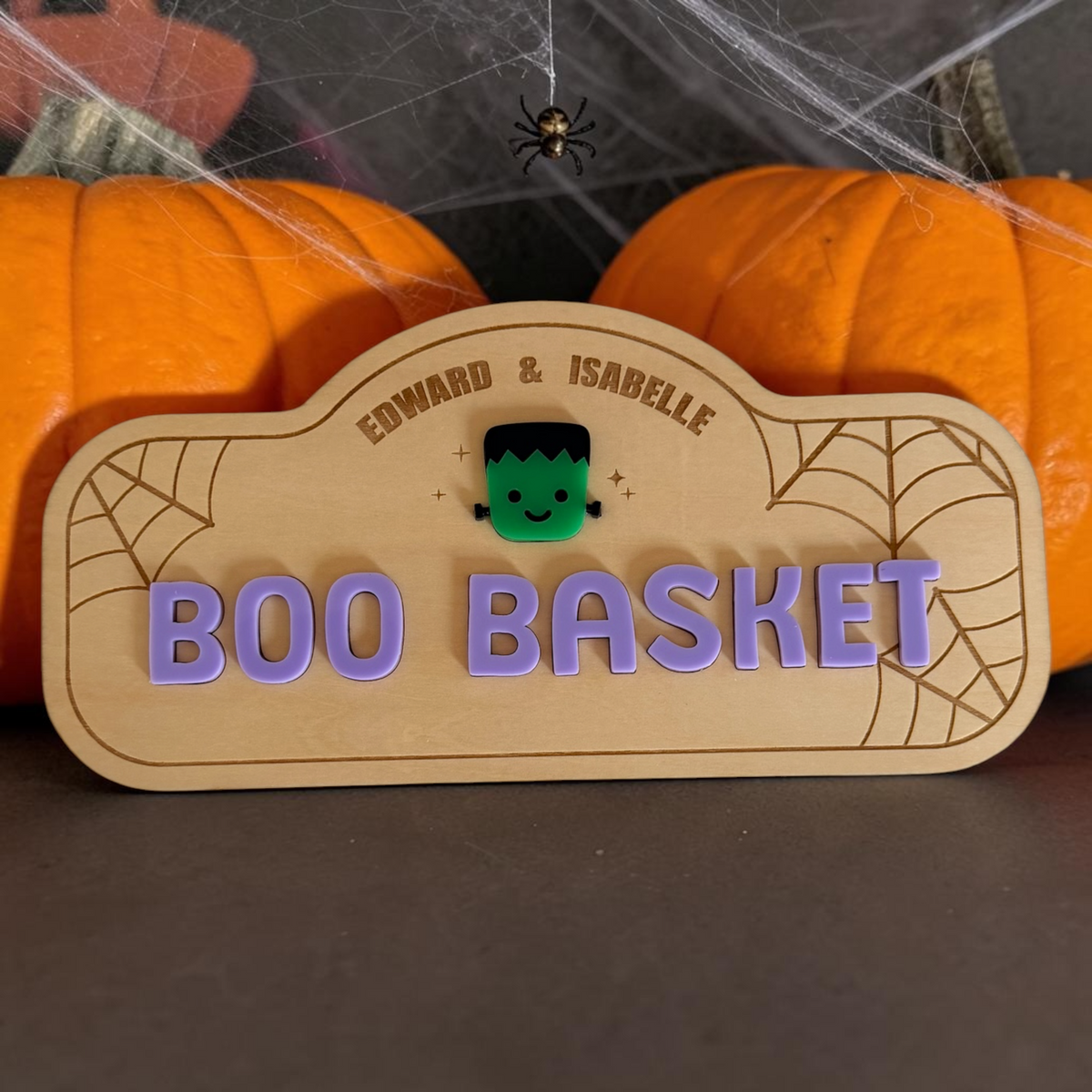 PERSONALISED MONSTER BOO BASKET PLAQUE